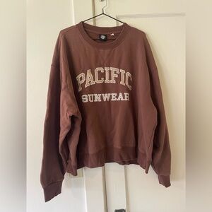 Brown PacSun Pacific Sunwear Crewneck Sweatshirt